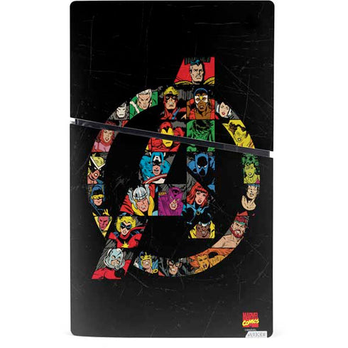 Marvel Classic Comics Avengers Logo PS5 Slim Digital Edition Console Skin